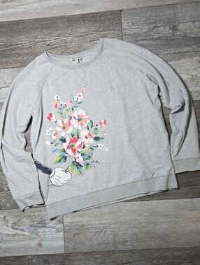 Disney x Cath Kidston | Collab Mickey Mouse Bouquet Crewneck Sweatshirt Sz Md